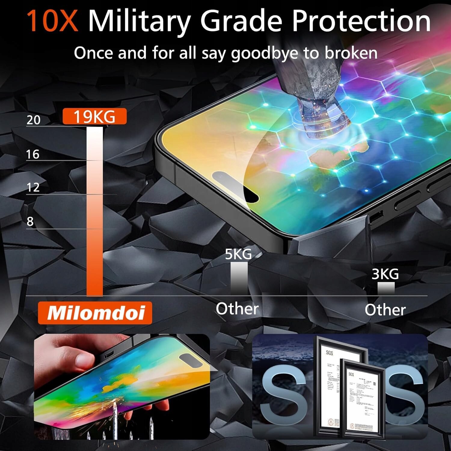 Set 3 Folii Protectie Sticla Temperata 9H+ pentru iPhone 16 Plus, Transparent