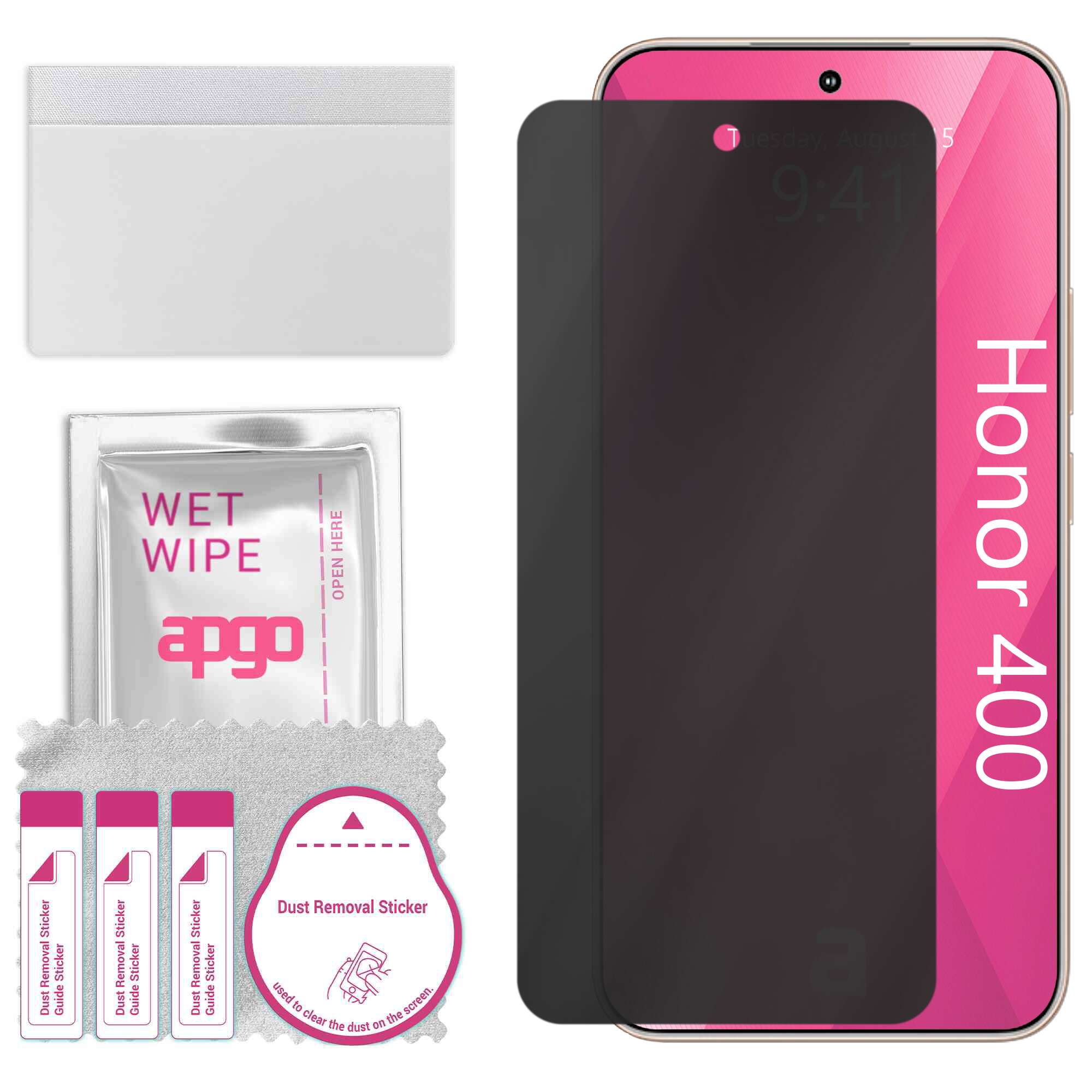 Sticla de protectie PRIVACY apgo pentru Honor 400 – sticla hibrid, full glue, flexible glass
