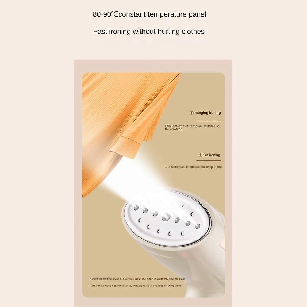 Fier de calcat cu abur portabil E30-A173-e-11868-CJ, 1500W, rezervor 280 ml, functie dubla steamer si fier de calcat, ivoriu cu detalii roz-aurii