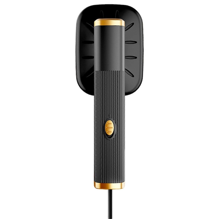 Aburitor de haine portabil E30-A173-e-11409-CJ, cap rotativ 360°, maner reglabil, pentru toate tipurile de tesaturi, negru