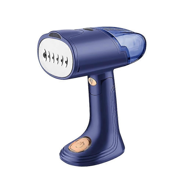 Mini fier de calcat portabil E30-A173-e-11766-CJ, talpa din titan, mod uscat/umed, pentru calatorie, albastru
