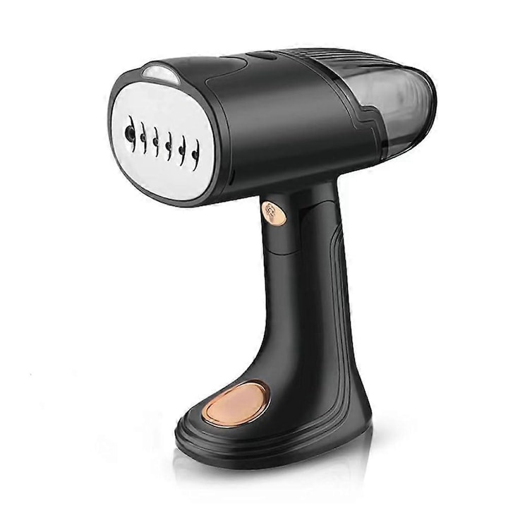 Fier de calcat cu aburi E30-A173-e-11751-CJ, mini pentru calatorie, talpa din titan, 2in1 uscat/umed, cu fir, priza UK, negru/rose gold