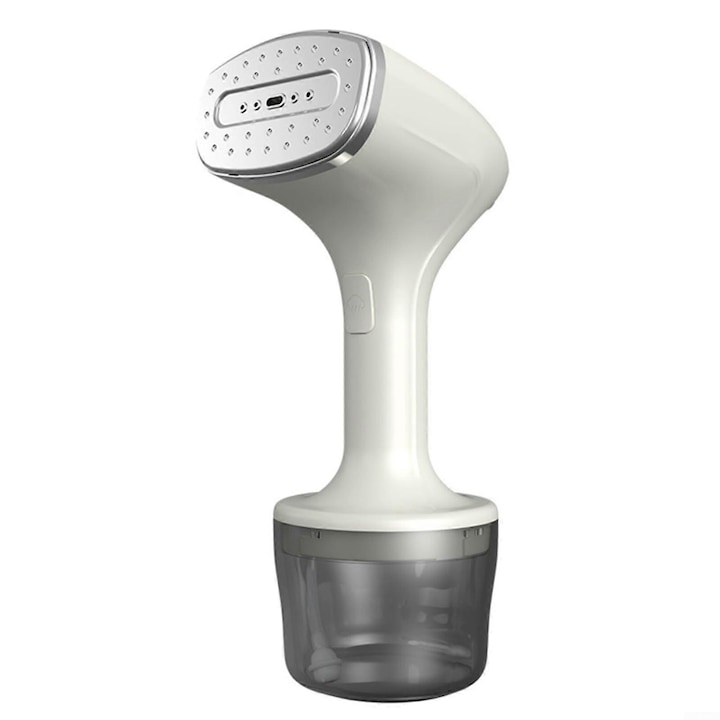 Aburitor de haine E30-A173-e-11745-CJ, portabil cu incalzire rapida, maner ergonomic, rezervor transparent, alb/gri