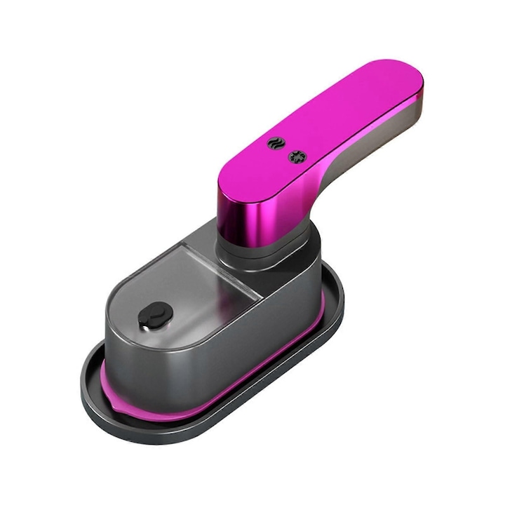 Aparat de calcat cu abur portabil E30-A173-e-11772-CJ, cap rotativ 180°, incalzire rapida, pentru indepartarea cutelor, magenta/gri