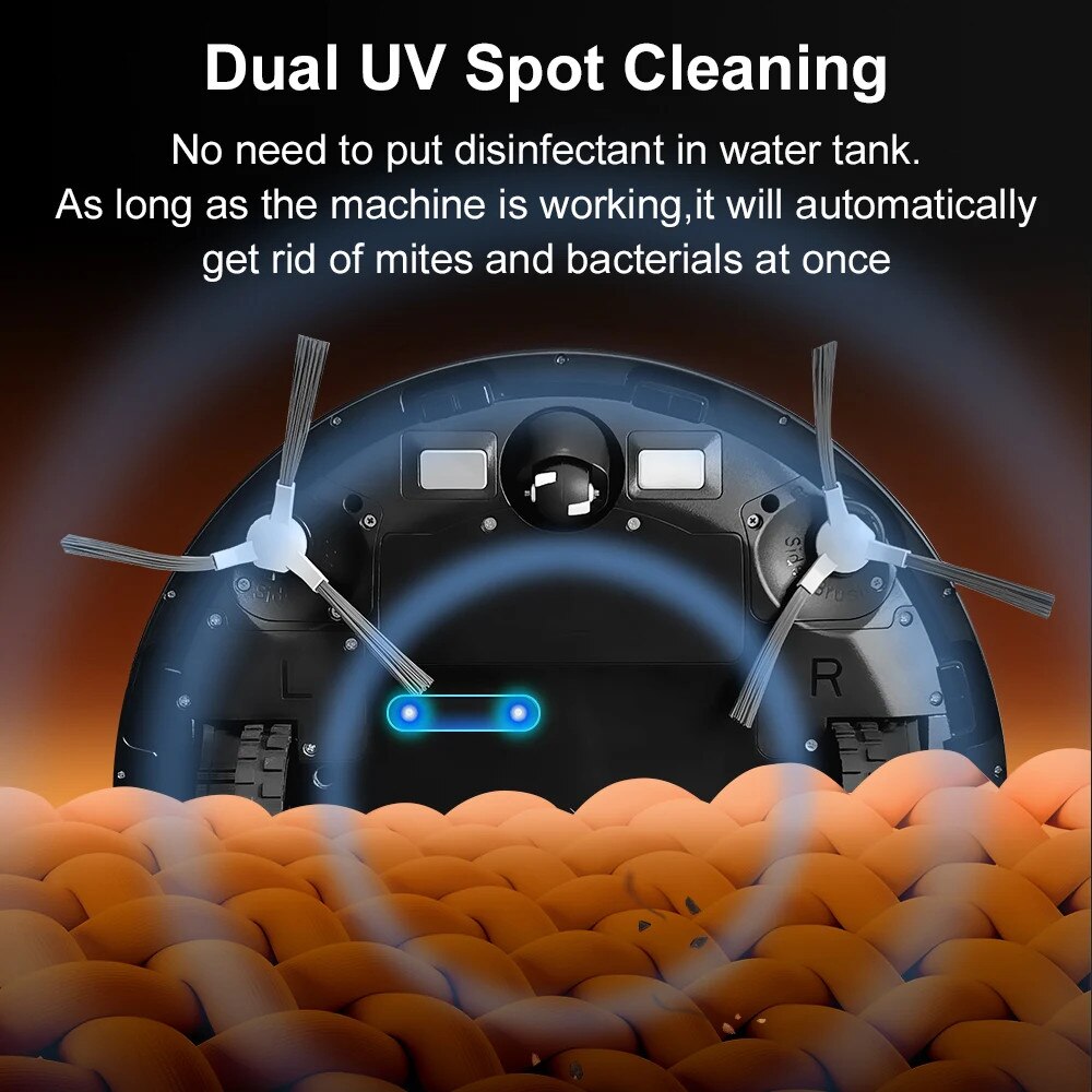 Aspirator robot, auto-curatare, navigare duala cu laser, 240 minute autonomie, set