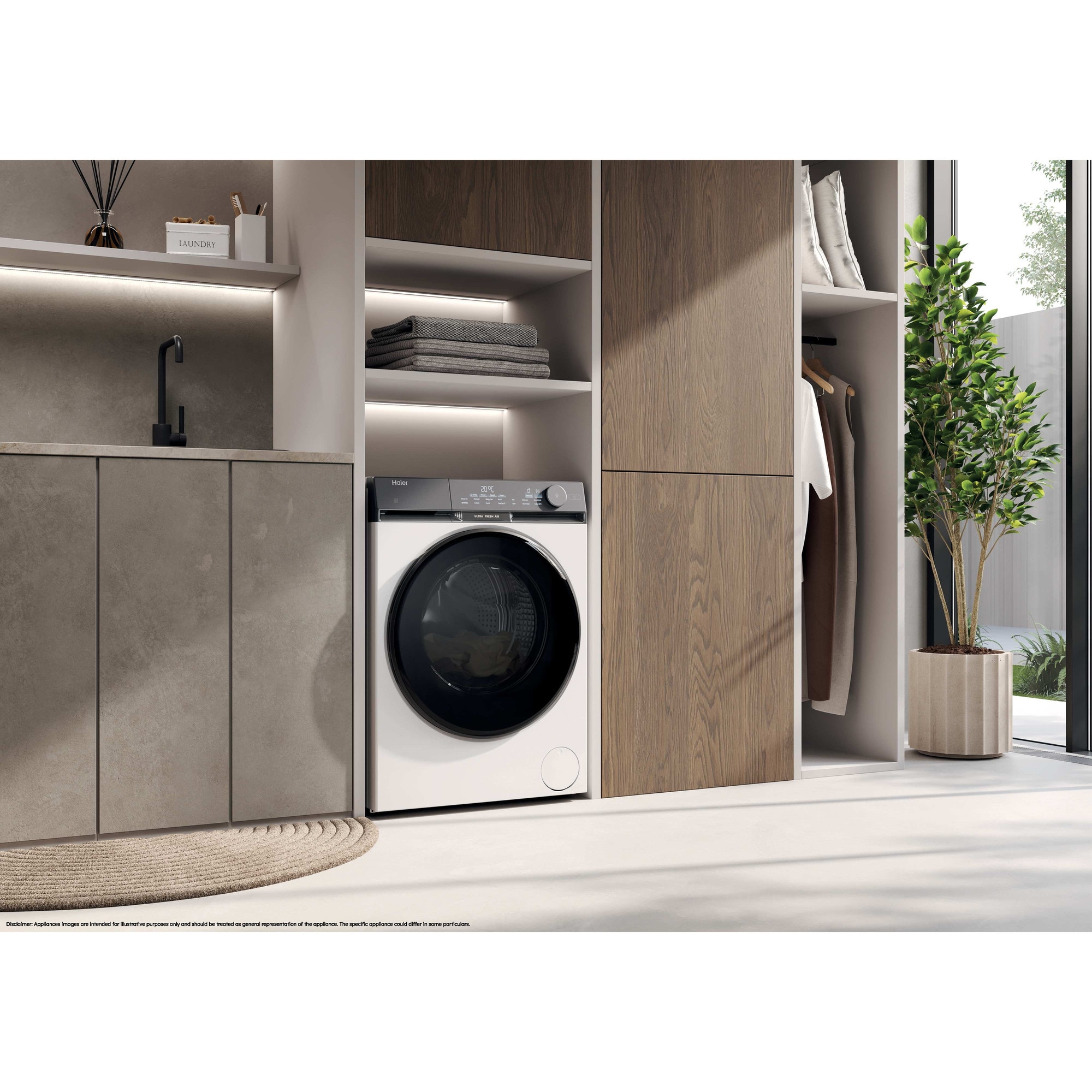 Masina de spalat rufe Haier HW100-B14387U1-S, 10 kg, 1400 rpm, clasa A-30%, motor Direct Motion, Ultra Fresh Air, WiFi/ hOn app, ABT, Refresh, alba
