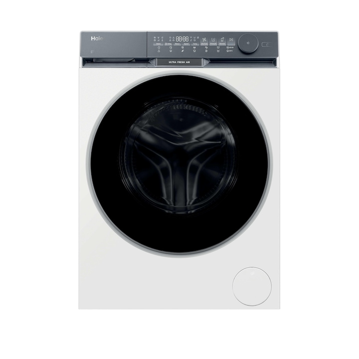 Masina de spalat rufe Haier HW100-B14387U1-S, 10 kg, 1400 rpm, clasa A-30%, motor Direct Motion, Ultra Fresh Air, WiFi/ hOn app, ABT, Refresh, alba