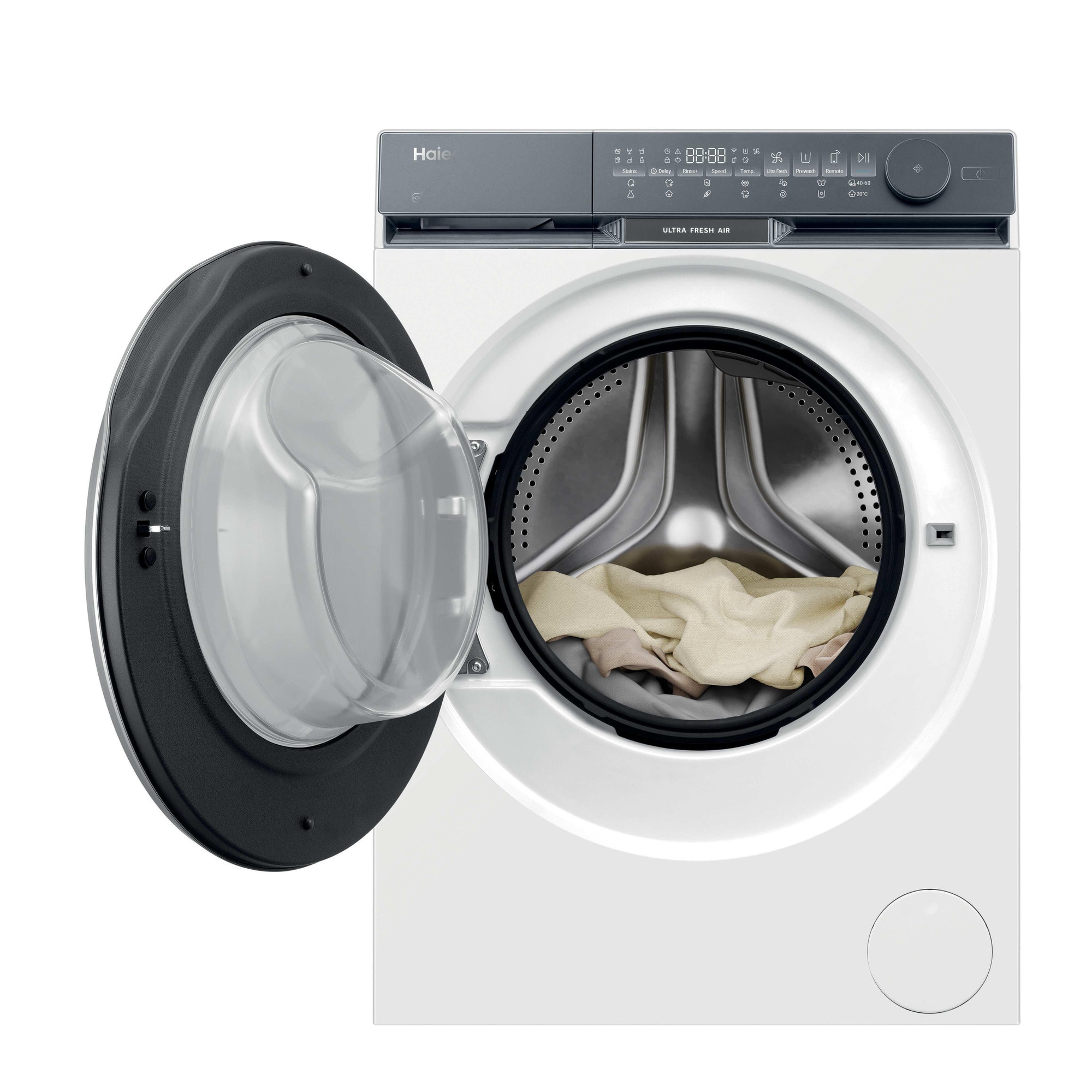 Masina de spalat rufe Haier HW100-B14387U1-S, 10 kg, 1400 rpm, clasa A-30%, motor Direct Motion, Ultra Fresh Air, WiFi/ hOn app, ABT, Refresh, alba