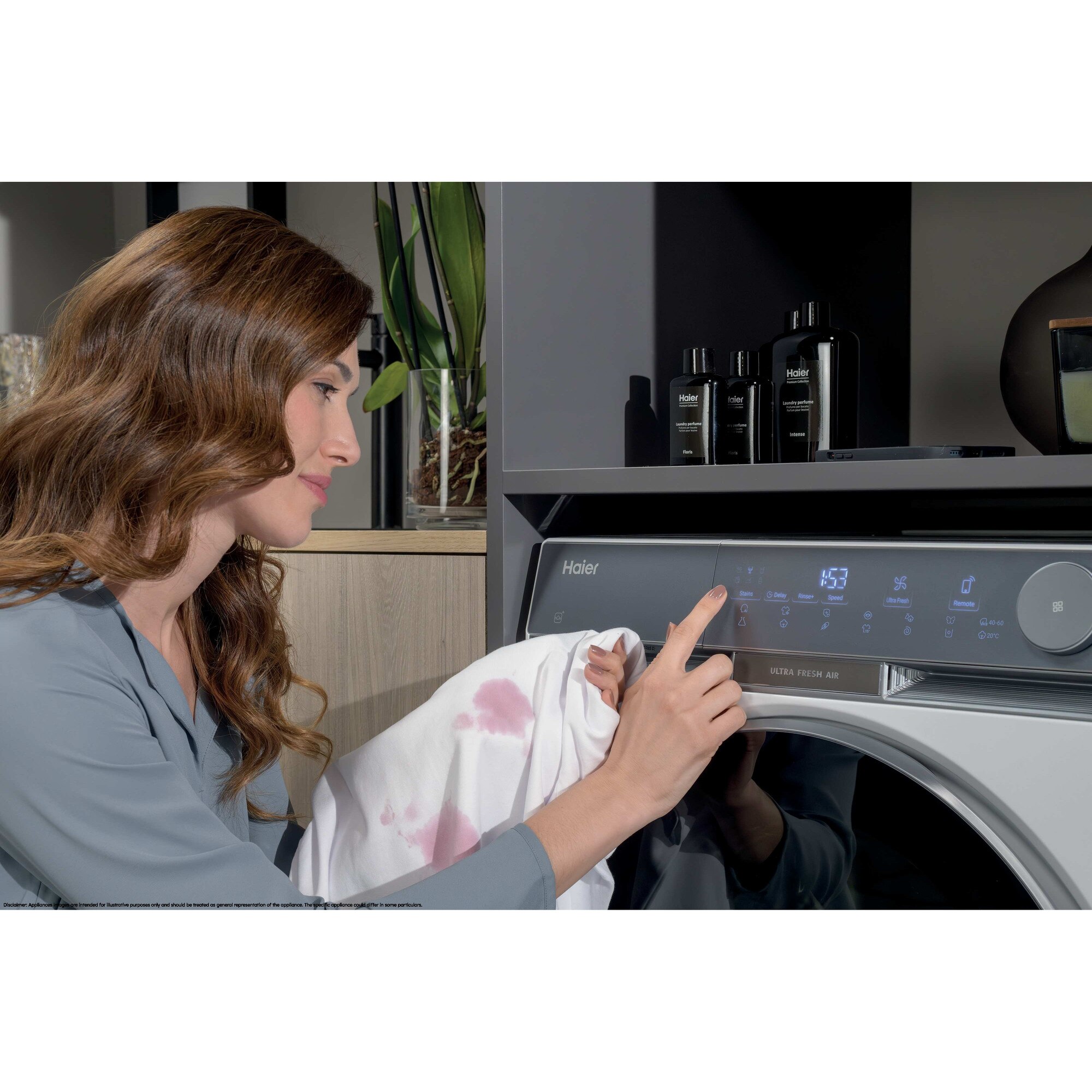 Masina de spalat rufe Haier HW100-B14387U1-S, 10 kg, 1400 rpm, clasa A-30%, motor Direct Motion, Ultra Fresh Air, WiFi/ hOn app, ABT, Refresh, alba