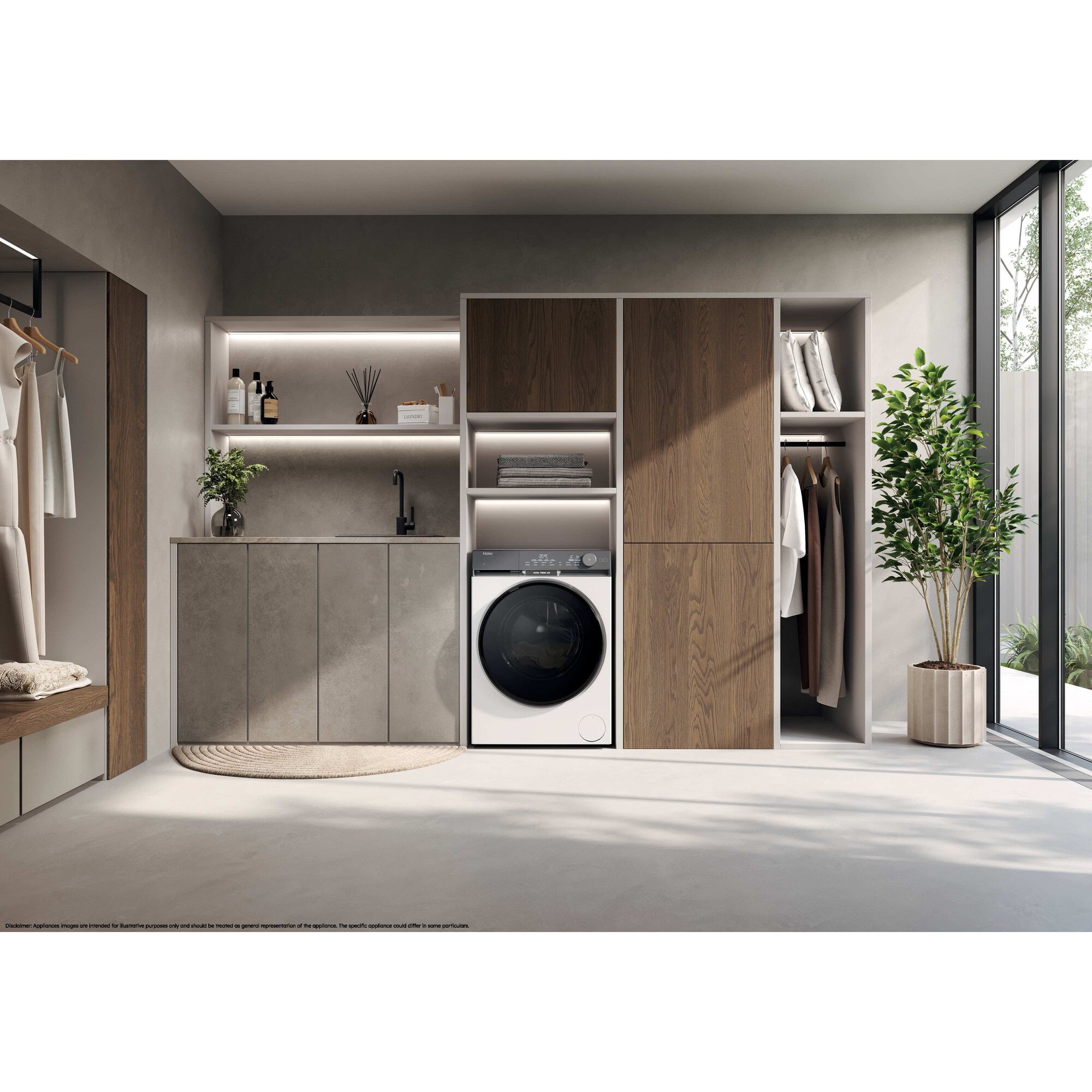 Masina de spalat rufe Haier HW100-B14387U1-S, 10 kg, 1400 rpm, clasa A-30%, motor Direct Motion, Ultra Fresh Air, WiFi/ hOn app, ABT, Refresh, alba