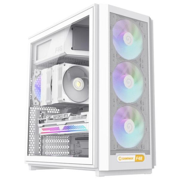 Carcasa Gamemax F46, Mini Tower, tempered glass (Alb)