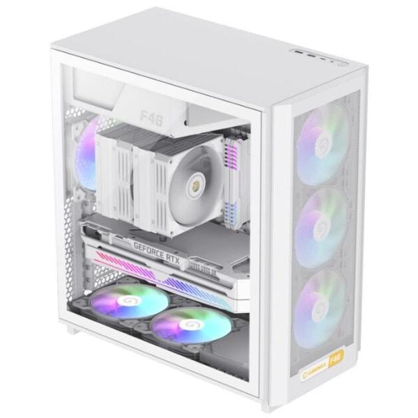 Carcasa Gamemax F46, Mini Tower, tempered glass (Alb)