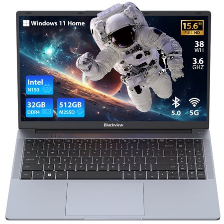 Laptop Blackview Acebook 6, 16GB DDR4 512GB SSD, Intel N150 3.6GHz/ Intel UHD Graphics, Win11 Home, 38Wh, 15.6" FHD+, HDMI 2.0, Bluetooth 5.0, USB 3.0, WLAN 5G, Gri