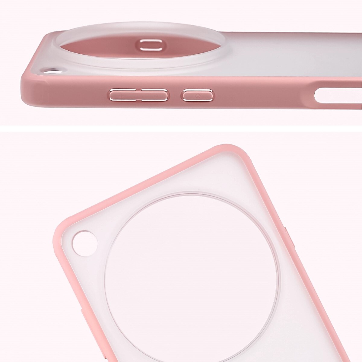 Husa Bizon Case Angelo pentru Oppo Find X9 Ultra, Translucid cu roz