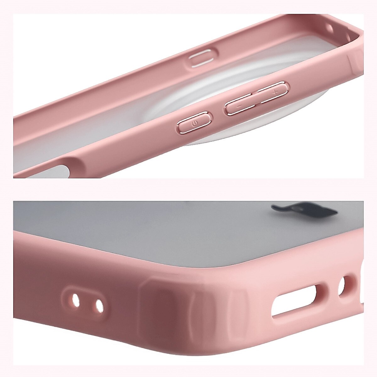 Husa Bizon Case Angelo pentru Oppo Find X9 Ultra, Translucid cu roz
