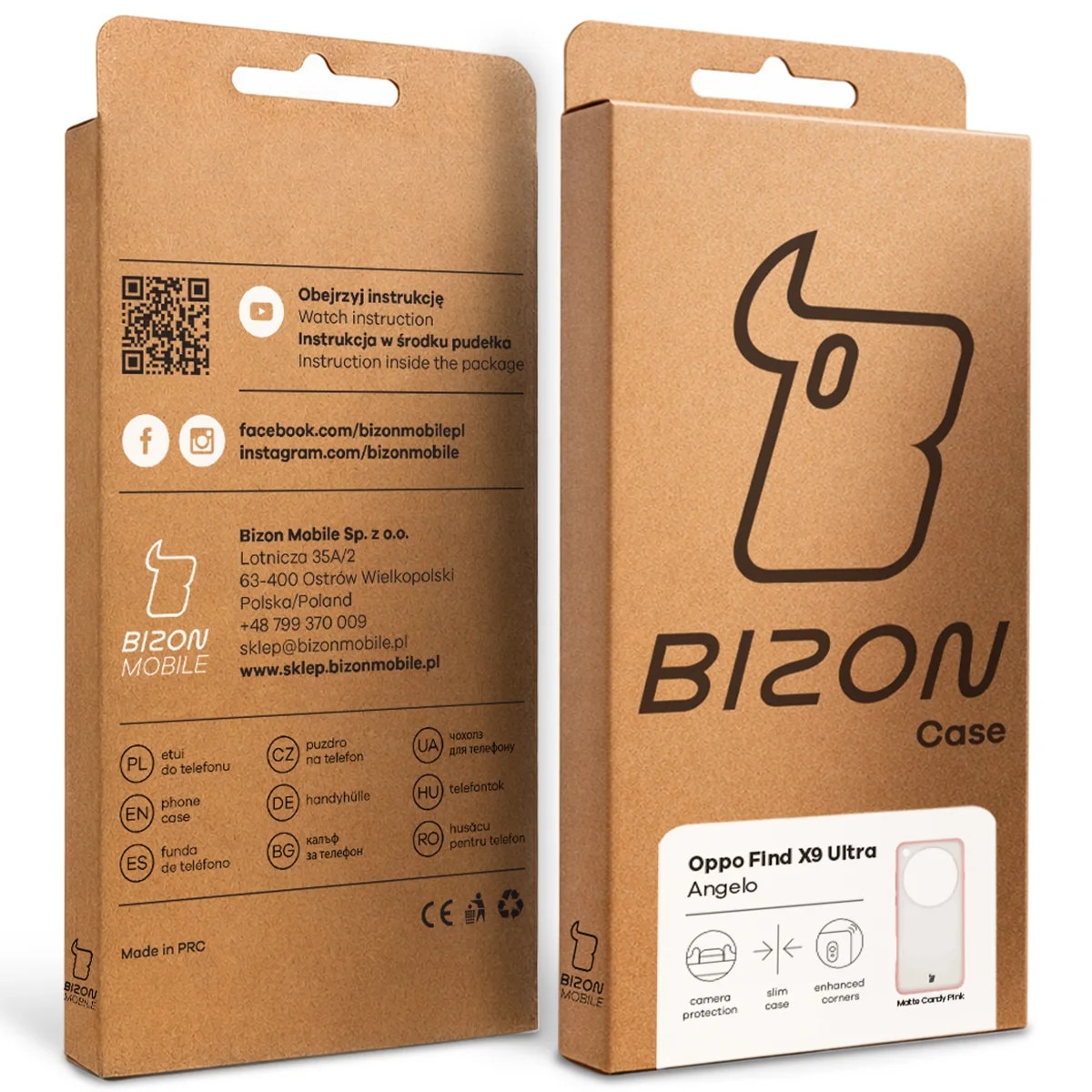 Husa Bizon Case Angelo pentru Oppo Find X9 Ultra, Translucid cu roz