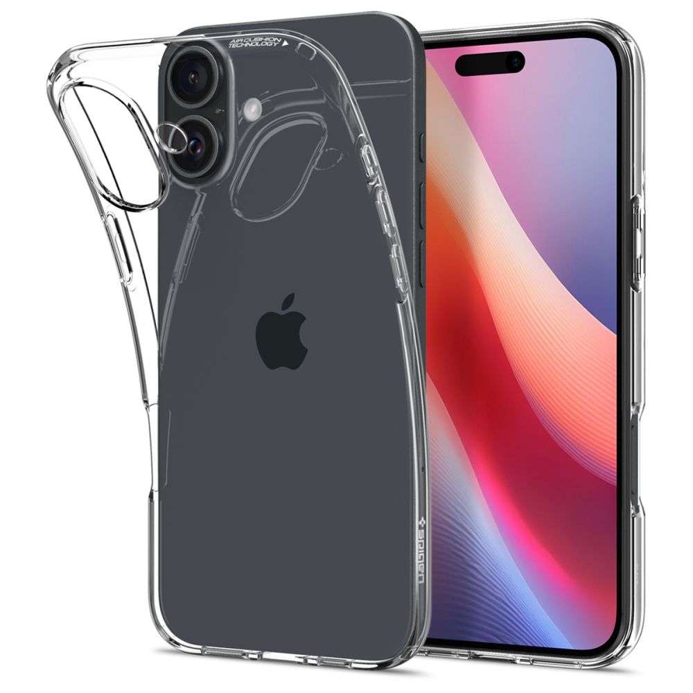 Carcasa Spigen Liquid Crystal compatibila cu iPhone 16 Crystal Clear