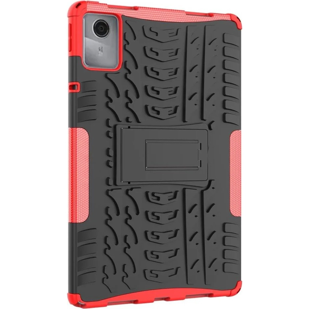 Husa pentru Lenovo Tab M11 K0345-0808-KFCJ-xw18, doua straturi TPU si policarbonat, rezistenta la socuri cu suport integrat, negru/rosu