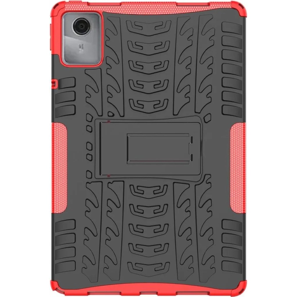 Husa pentru Lenovo Tab M11 K0345-0808-KFCJ-xw18, doua straturi TPU si policarbonat, rezistenta la socuri cu suport integrat, negru/rosu