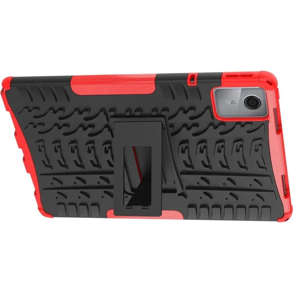 Husa pentru Lenovo Tab M11 K0345-0808-KFCJ-xw18, doua straturi TPU si policarbonat, rezistenta la socuri cu suport integrat, negru/rosu