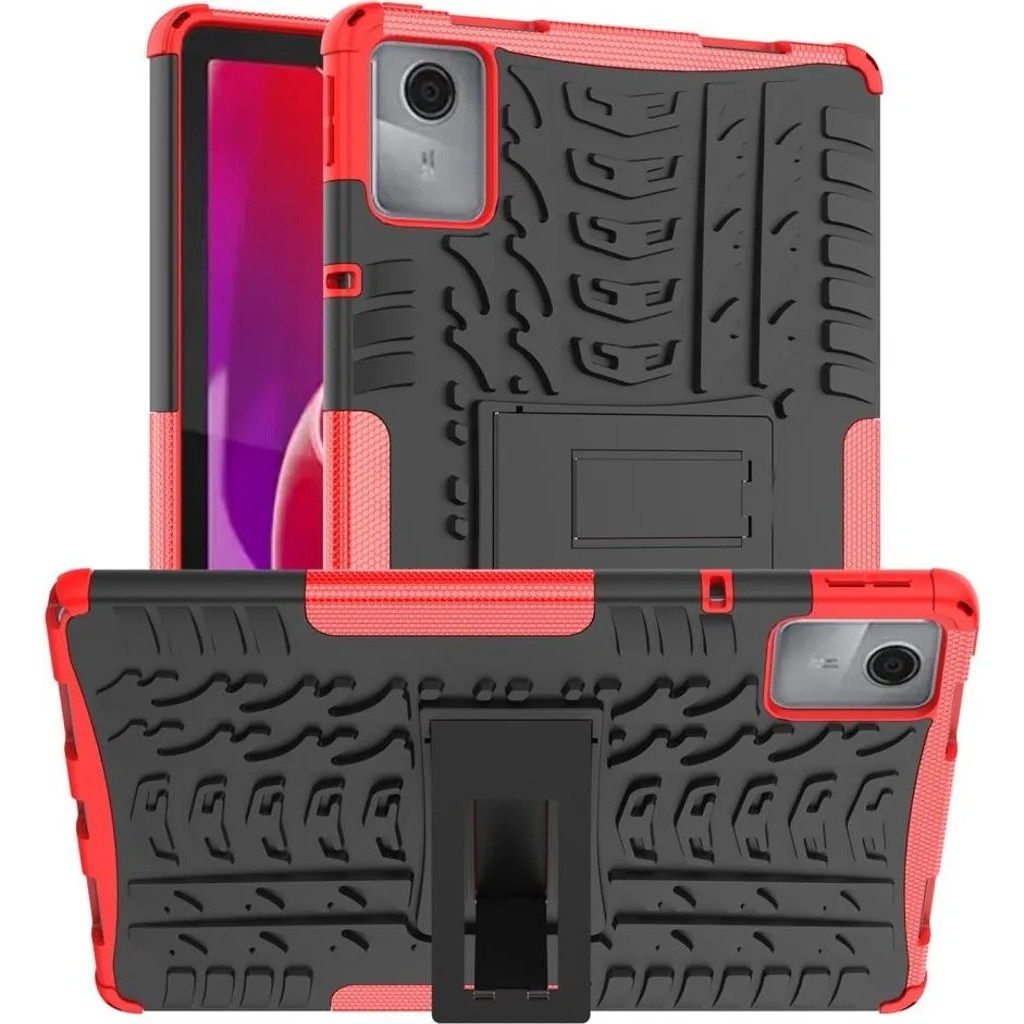 Husa pentru Lenovo Tab M11 K0345-0808-KFCJ-xw18, doua straturi TPU si policarbonat, rezistenta la socuri cu suport integrat, negru/rosu