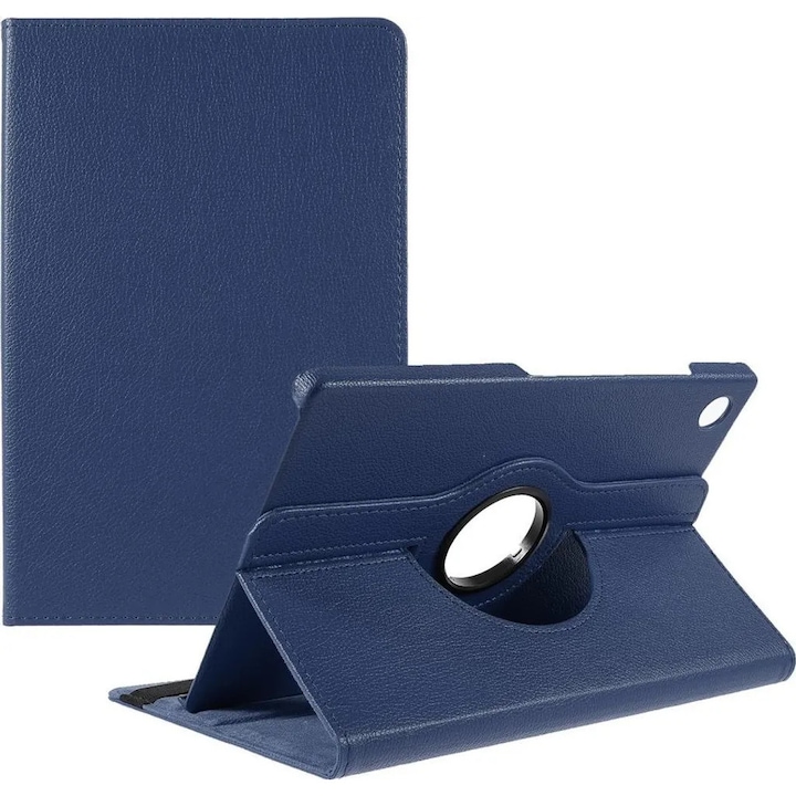 Husa rotativa 360° pentru Samsung Galaxy Tab A9 Plus K0345-0808-KFCJ-xw590, din piele ecologica, cu suport incorporat, albastru inchis