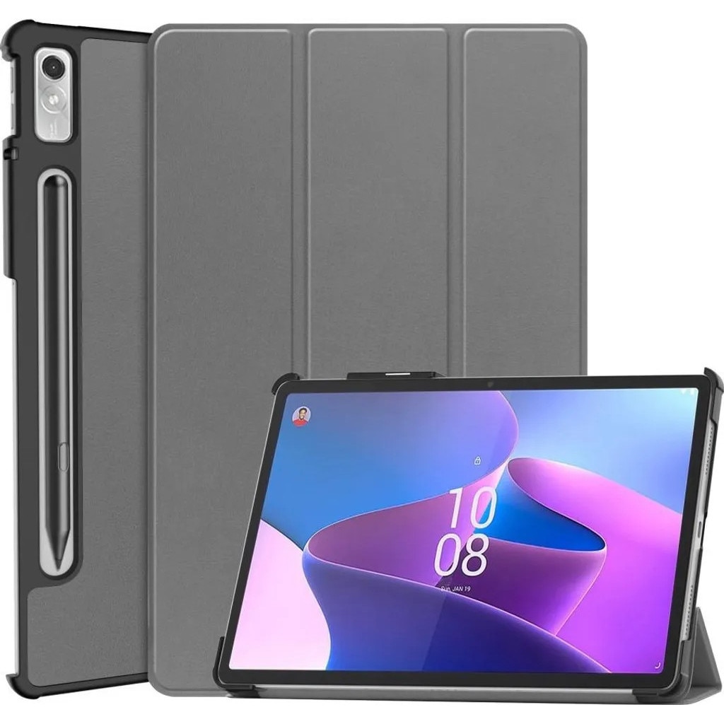 Husa tableta pentru Lenovo Tab P11 Pro Gen 2, tri-fold stand cu functie sleep/wake si suport stylus, gri, model K0345-0808-KFCJ-xw192