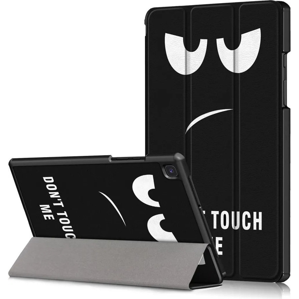 Husa pentru Samsung Galaxy Tab A7 (2020) K0345-0808-KFCJ-xw87, tri-fold cu suport in 3 pozitii si functie sleep/wake, design "Don't Touch", negru