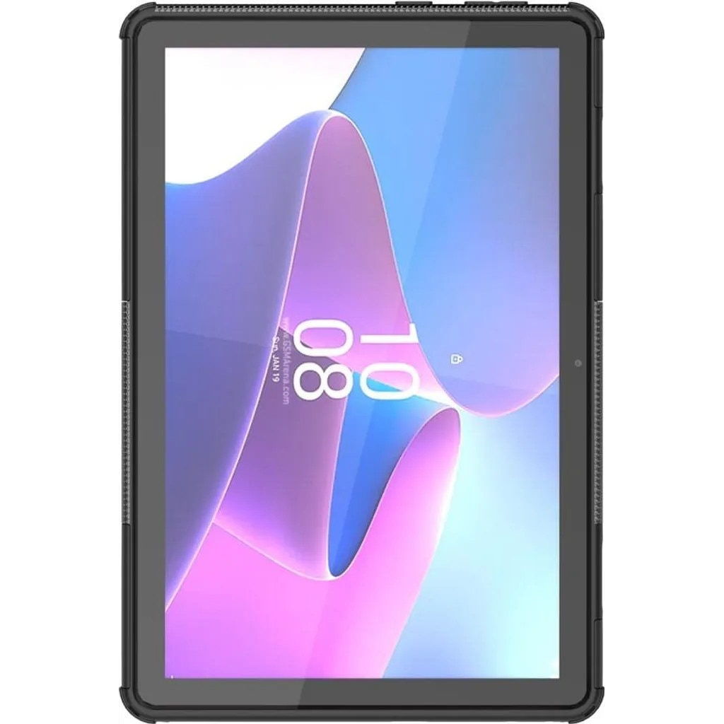 Carcasa tableta Lenovo Tab M10 Gen 3, husa robusta din TPU si policarbonat cu stand, negru, K0345-0808-KFCJ-xw300