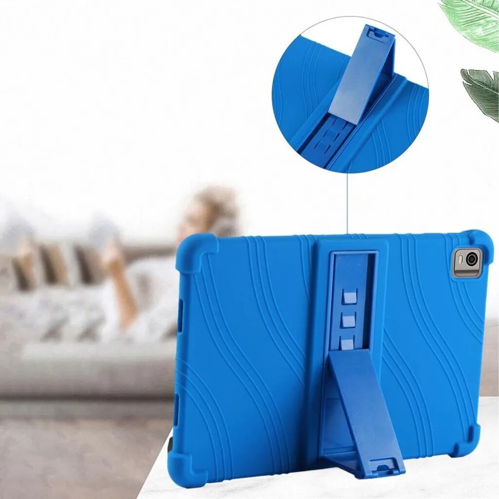 Husa pentru tableta Nokia T21, K0345-0808-KFCJ-xw305, rezistenta cu suport kickstand rotativ si colturi intarite, negru