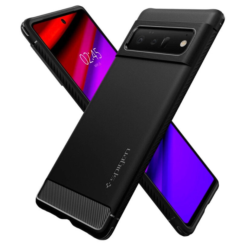SPIGEN Rugged Armor - Husa telefon - compatibil cu Google Pixel 6 – - Anti-soc - culoare Negru