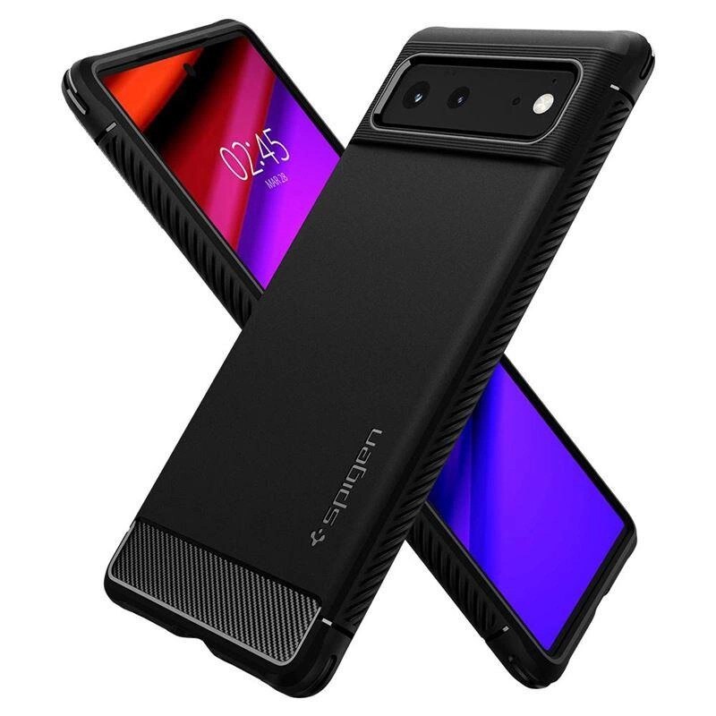 SPIGEN Rugged Armor - Husa telefon - compatibil cu Google Pixel 6 – - Anti-soc - culoare Negru