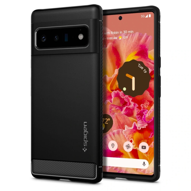 SPIGEN Rugged Armor - Husa telefon - compatibil cu Google Pixel 6 – - Anti-soc - culoare Negru