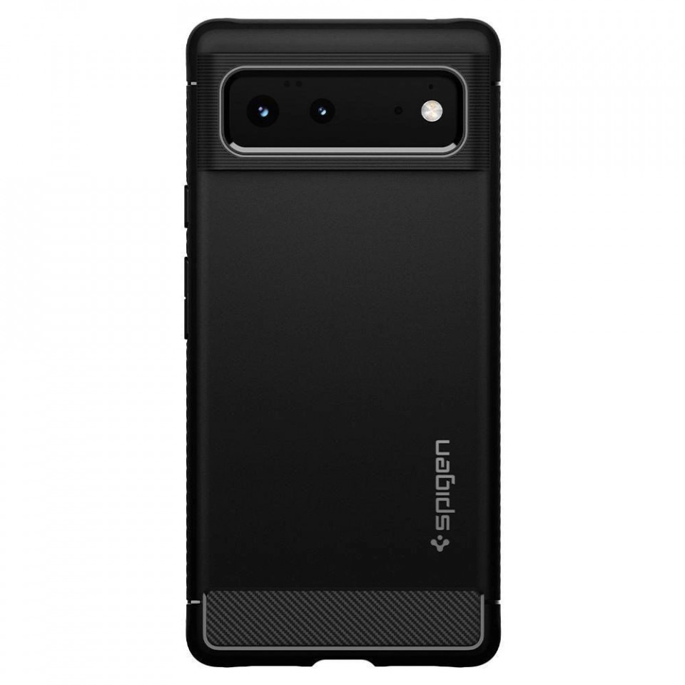 SPIGEN Rugged Armor - Husa telefon - compatibil cu Google Pixel 6 – - Anti-soc - culoare Negru