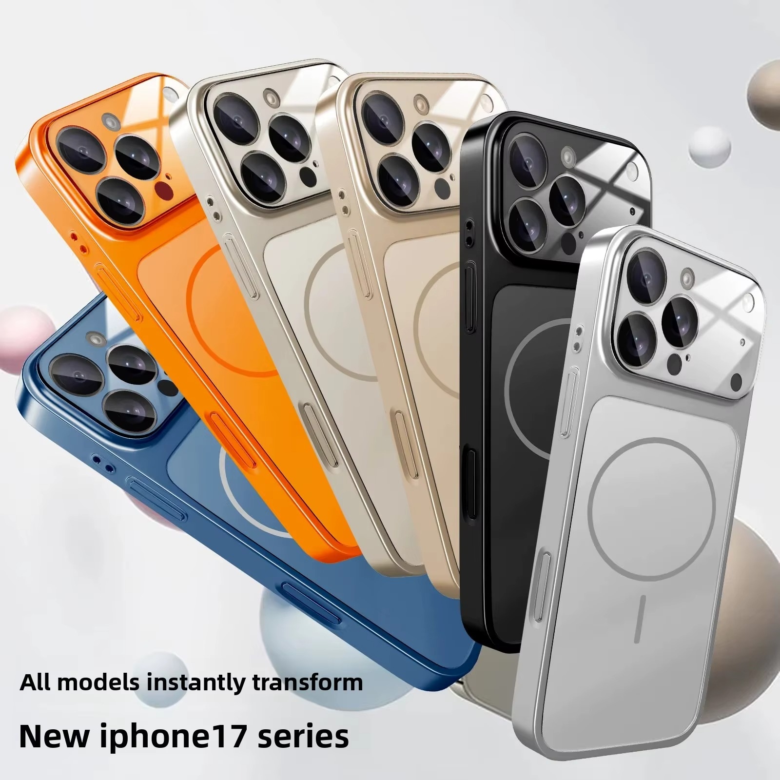 Husa Skin pentru Transformare iPhone 16 Pro Max in iPhone 17 Pro Max – Design Premium, Compatibil MagSafe, Culoare Auriu