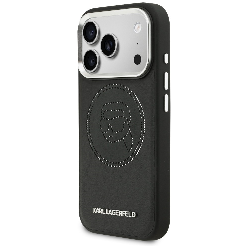 Husa Karl Lagerfeld K Head Point Logo cu MagSafe compatibila cu iPhone 17 Pro, Negru