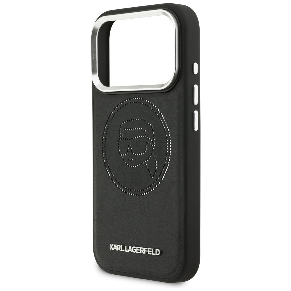 Husa Karl Lagerfeld K Head Point Logo cu MagSafe compatibila cu iPhone 17 Pro, Negru