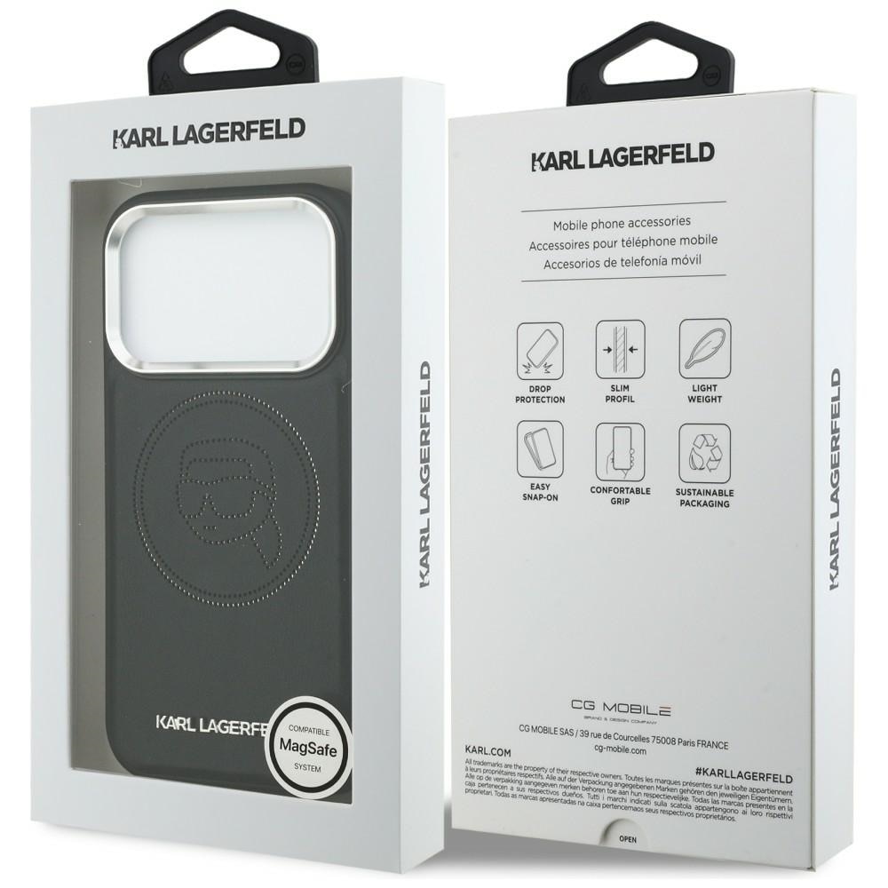 Husa Karl Lagerfeld K Head Point Logo cu MagSafe compatibila cu iPhone 17 Pro, Negru