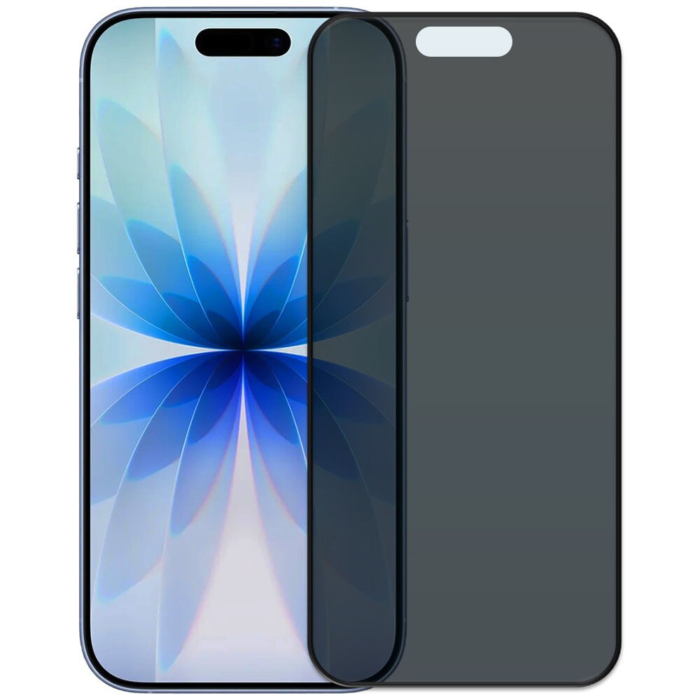 Folie din sticla securizata pentru Apple iPhone 17, HAMSTERBOX Privacy Shield, Protectie completa ecran, Full face, Aplicare rapida, Case Friendly, Negru