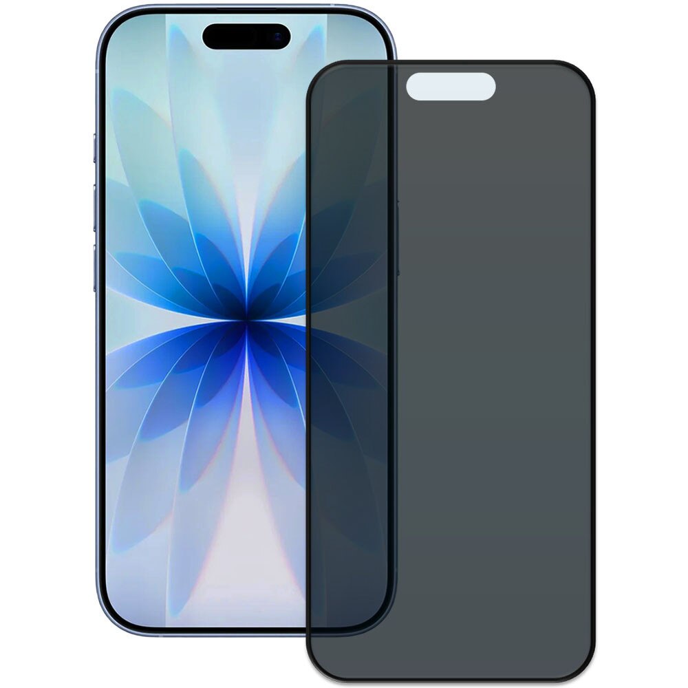 Folie din sticla securizata pentru Apple iPhone 17, HAMSTERBOX Privacy Shield, Protectie completa ecran, Full face, Aplicare rapida, Case Friendly, Negru