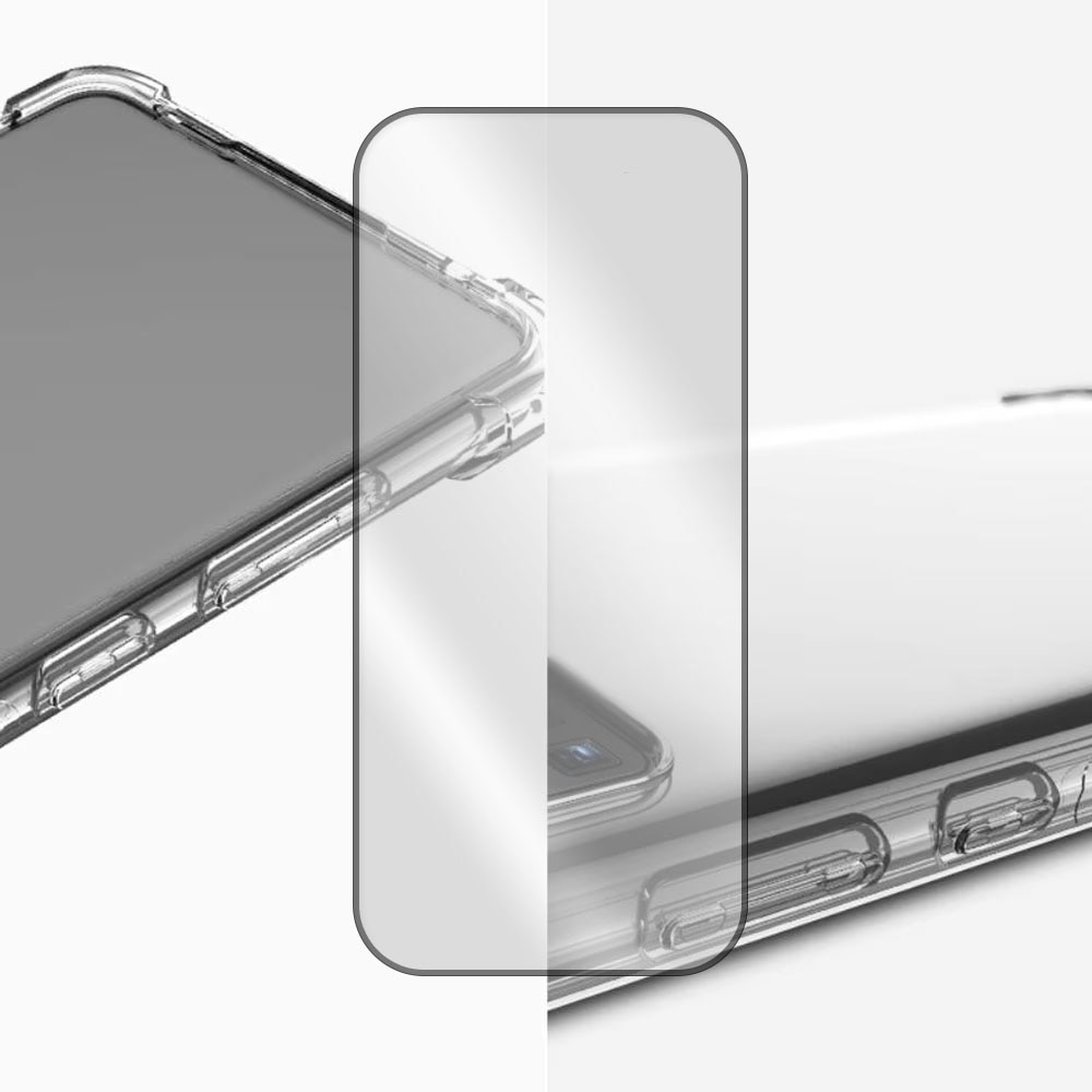 Set Folie din Sticla Securizata 5D si Husa Anti-soc transparenta Oppo A78 4G, Rezistenta 9H, HD Clear, Shock Proof, Protectie Completa, Design durabil, Full Cover, Margini Negre