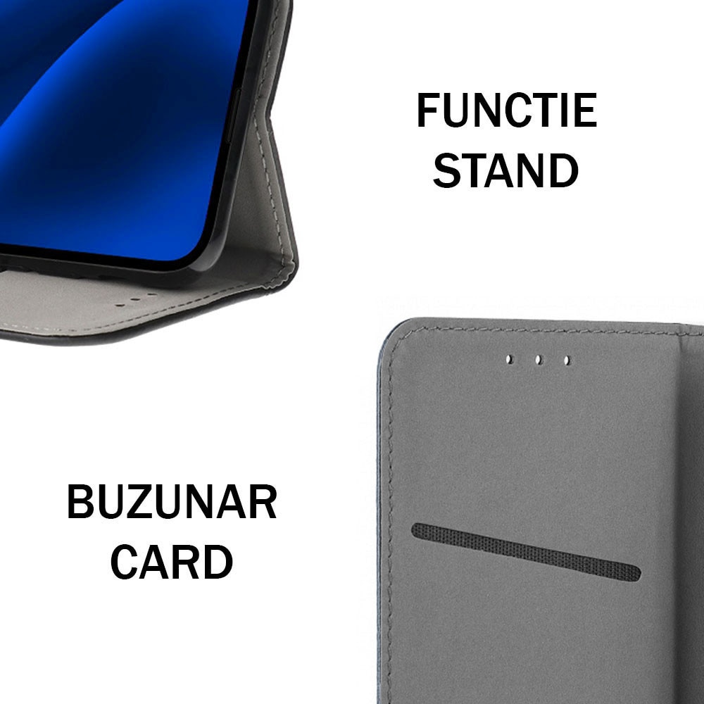 Husa pentru Motorola Edge 60 Fusion, PU Casual Book, Buzunar card, Inchidere magnetica, Functie stand / suport, Decupaj difuzor apeluri, Acoperire completa 360 de grade, Protectie fata-spate, Tip carte, Albastru