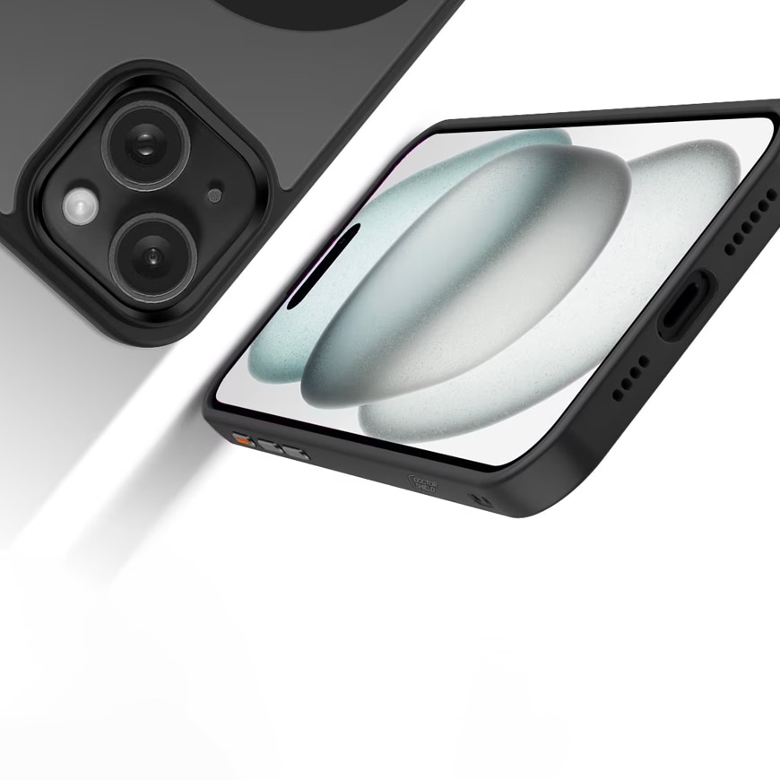 Husa pentru iPhone 15 ZAFIT®, cu incarcare Magsafe, Silicon, Negru transparent