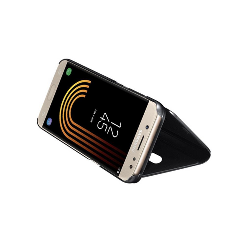 Husa Flip comaptibila cu Huawei P smart 2019, Tip Carte, Oglinda, Negru