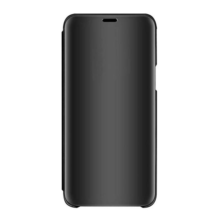 Husa Flip comaptibila cu Huawei P smart 2019, Tip Carte, Oglinda, Negru