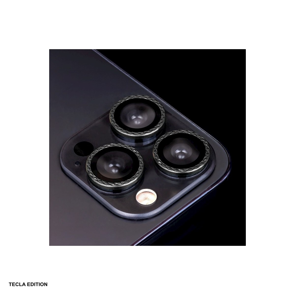Set 2 folii protectie camera, cu margine design negru romb, pentru Apple iPhone 14 Plus