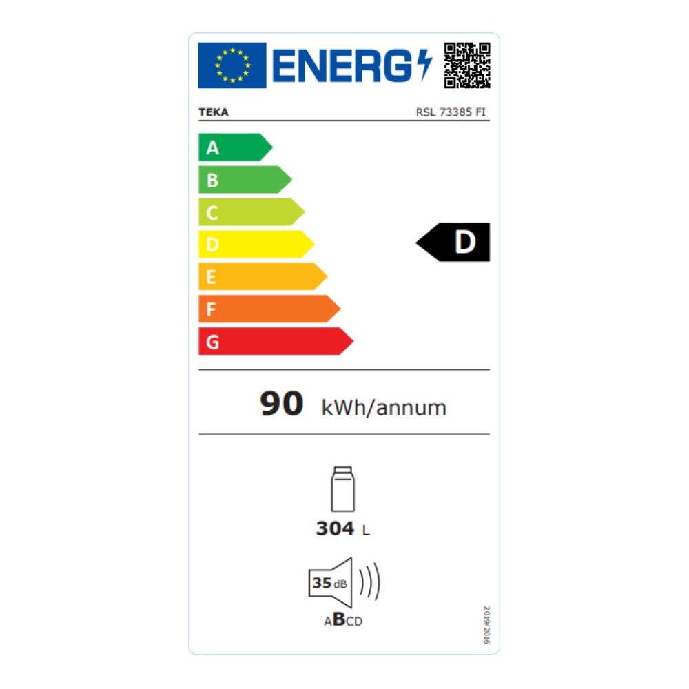Frigider incorporabil Teka RSL 73385 FI, No Frost, 304 litri, motor inverter, H 178.5 cm, clasa D