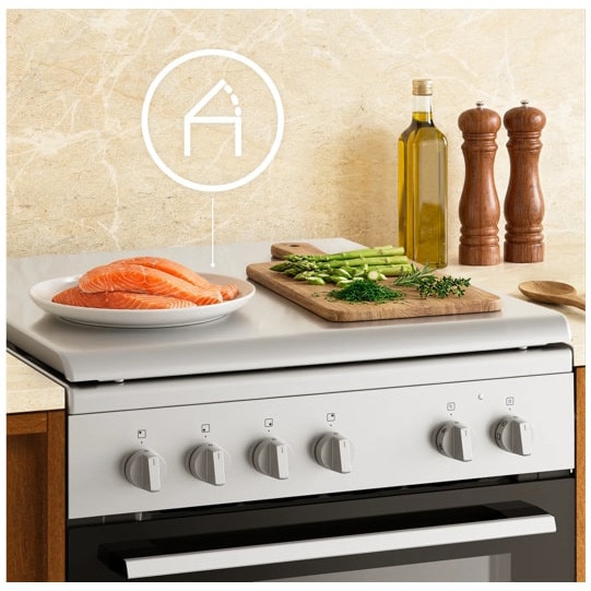 Aragaz Electrolux LKK560223X, Mixt, 4 arzatoare gaz, Gratare de fonta; SteamBake-gatire cu abur; Aprindere integrata; Cuptor electric multifunctional 11 functii; Timer, Iluminare cuptor; Grill; 50x60 cm, Siguranta plita; Clasa A; Capac metalic; Inox