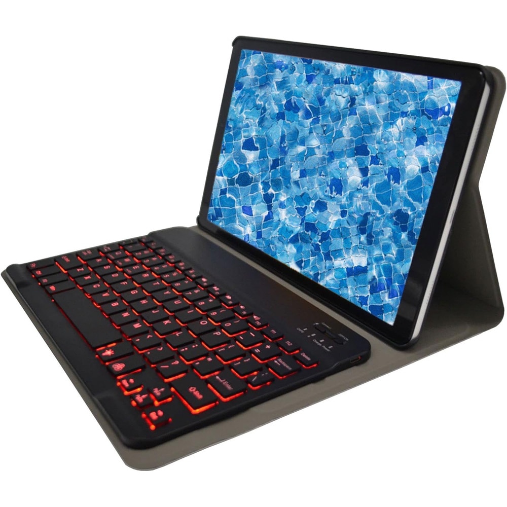Husa cu tastatura si suport pen pentru Honor Pad X9, Protectie fata-spate, Magnetizata, Suprafata mata, Anti-amprenta, Tastatura RGB wireless detasabila, Stand, Anti-soc, Piele vegana, Negru