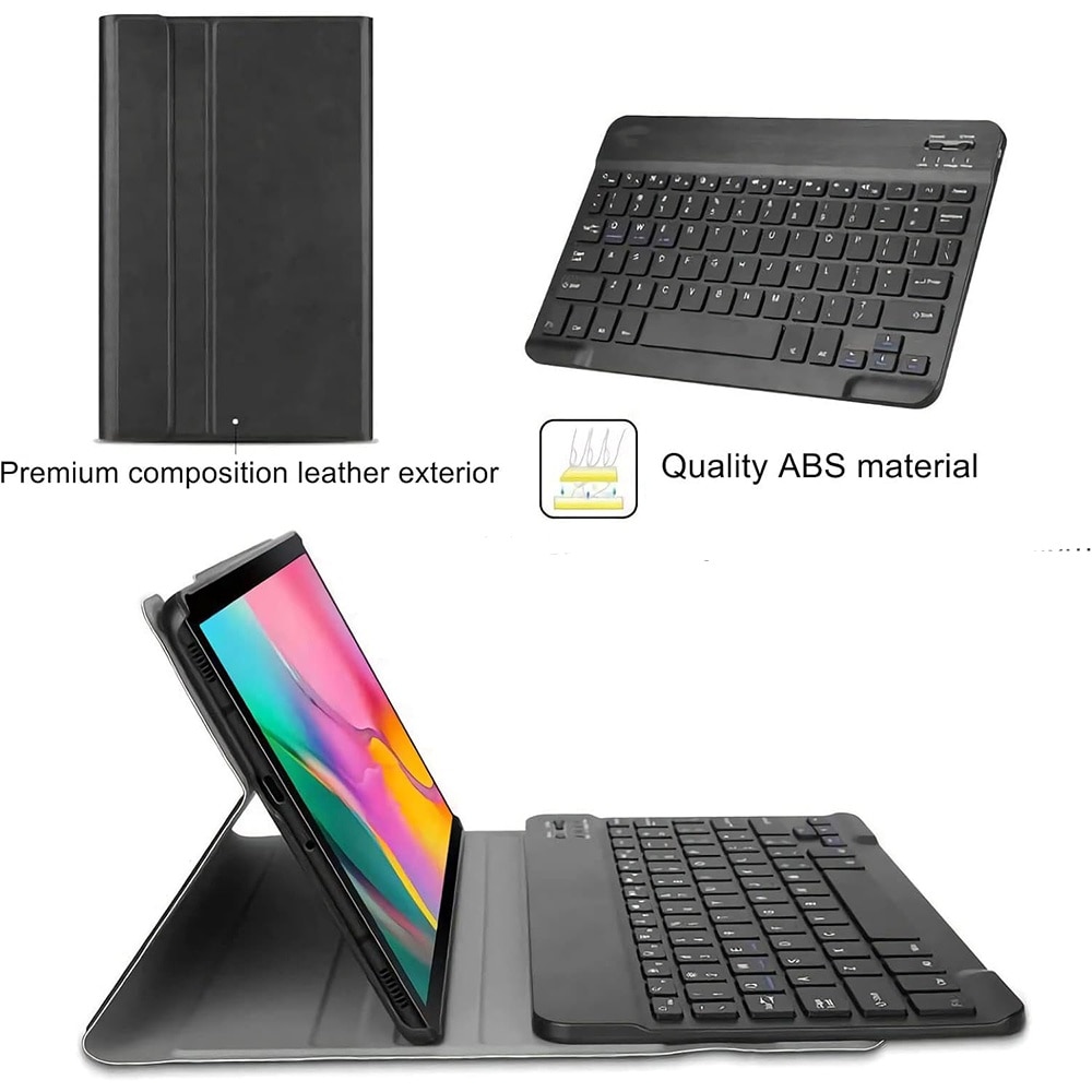 Husa cu tastatura si suport pen pentru Honor Pad X9, Protectie fata-spate, Magnetizata, Suprafata mata, Anti-amprenta, Tastatura RGB wireless detasabila, Stand, Anti-soc, Piele vegana, Negru